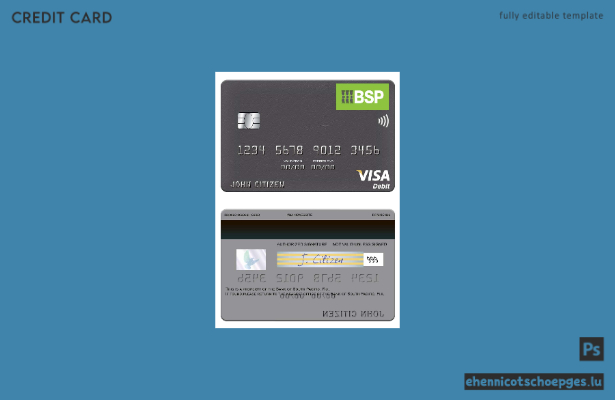 Beispielvorschau der Fiji Bank of South Pacific Visa-Debitkarte